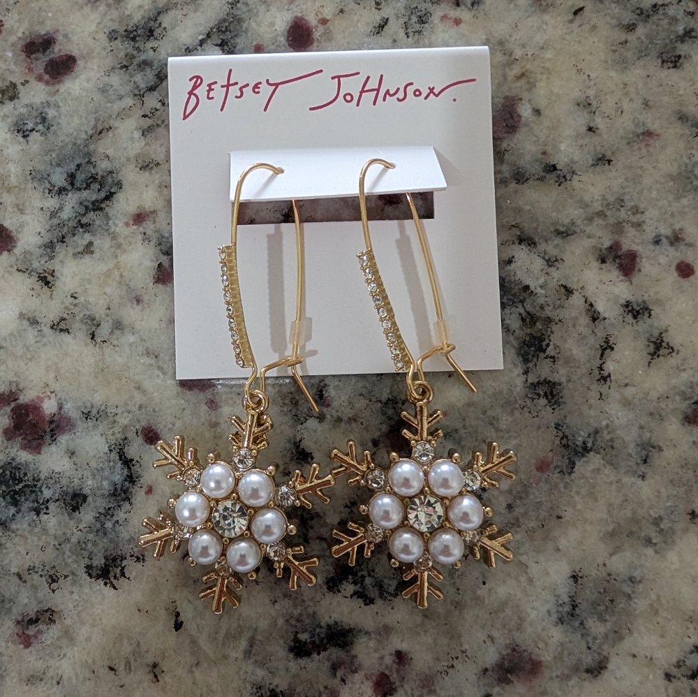 Betsey Johnson Christmas Gold and Silver Floral Necklace Set - Picture 4 of 4